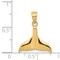 14K Gold Whale Tail Charm Polished Ocean Pendant Jewelry 20mm x 15mm
